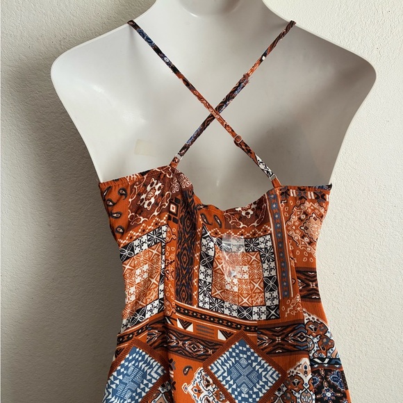 🆕Blu Pepper Patchwork Criss Cross Back Maxi Sundress S🆕 - Picture 6 of 14